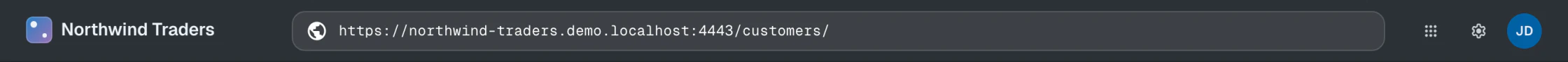 The navigation bar with the address bar and menus
